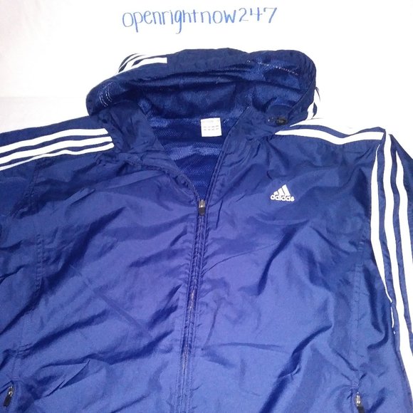 ADIDAS ZIP UP JACKET WINDBREAKER W/HOOD #8 - Picture 2 of 4